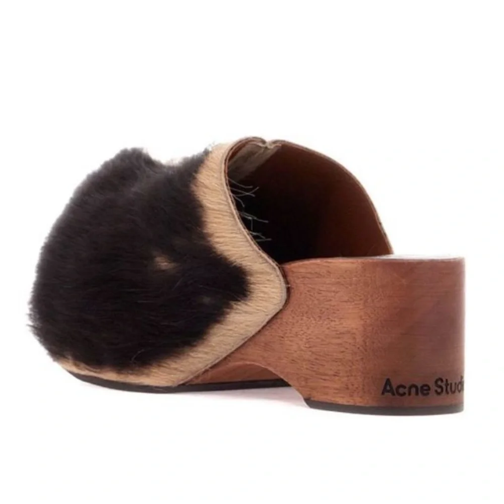 Acne Studios Clogs Calf Hair Platform in Pony Hair - Picture 4 of 14